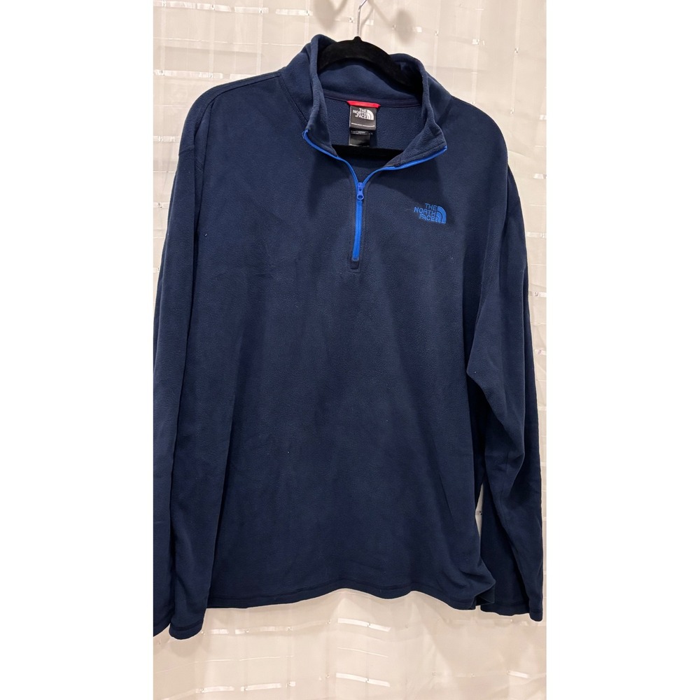 The North‎ Face TKA 100 Glacier Quarter Zip Fleece Pullover Navy Blue Mens XL